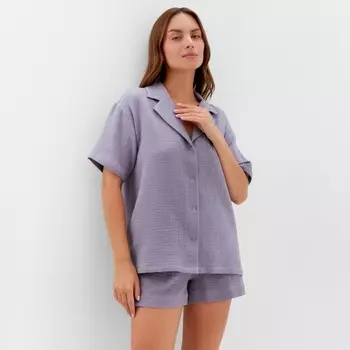 Пижама женская (рубашка, шорты) KAFTAN Basic размер 48-50, серая