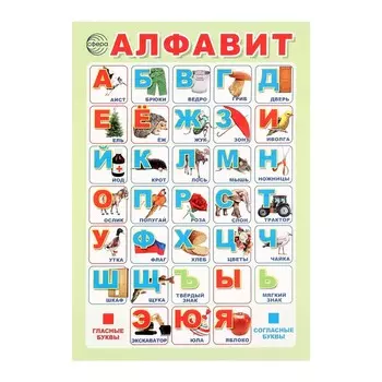 Плакат "Алфавит" розовый фон, А4
