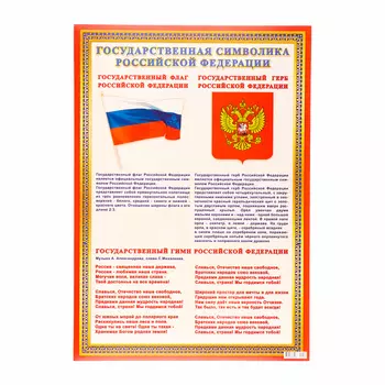 Плакат «Символы России», картон, А2