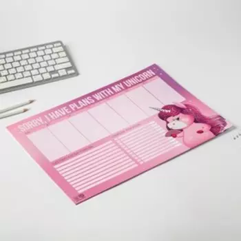 Планинг А3, 20 листов Sorry, I have plans with my unicorn, настольный, с отрывными листами