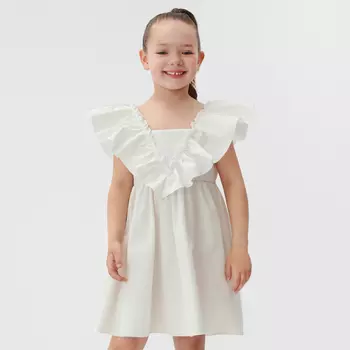 Платье детское KAFTAN «Бабочка», размер 32 (110-116 см), белое