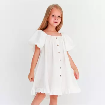 Платье детское KAFTAN Cute, размер 38 (146-152 см), белое