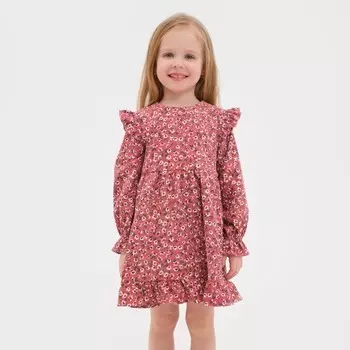 Платье детское KAFTAN «Цветы», размер 32 (110-116 см), розовое