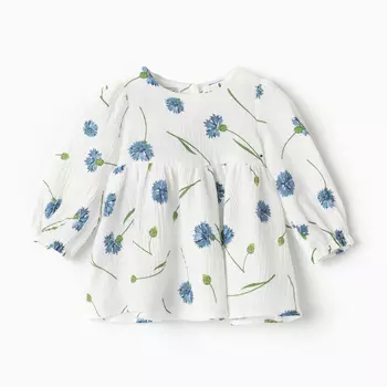Платье детское с длинным рукавом KAFTAN «Васильки», размер 28 (86-92 см)