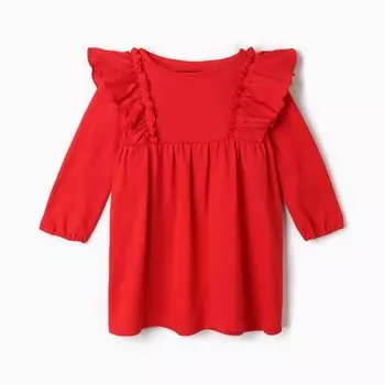 Платье детское с рюшами KAFTAN размер 28 (86-92 см) красный