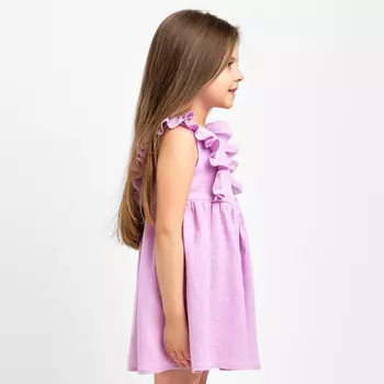 Платье детское с рюшей KAFTAN «Муслин», размер 28 (86-92 см), лиловое