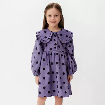 Платье детское вельветовое KAFTAN «Горошек», размер 32 (110-116 см)