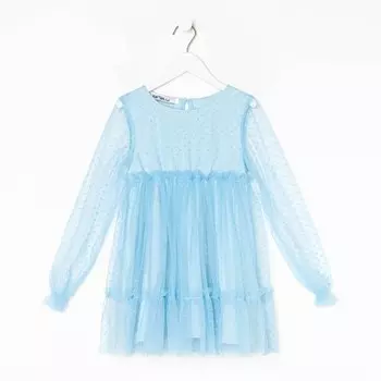 Платье для девочки сетка KAFTAN, размер 32 (110-116 см), голубой
