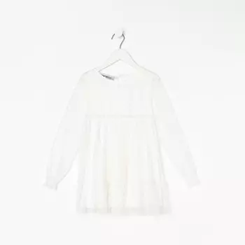 Платье для девочки сетка KAFTAN, размер 32 (110-116 см), белый