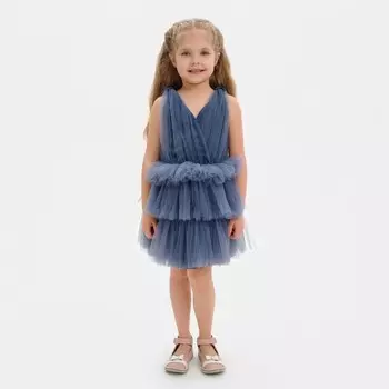 Платье нарядное для девочки KAFTAN, рост 98-104 см (30), цвет серо-синий