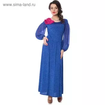 Платье женское, размер 44, цвет синий, розовый