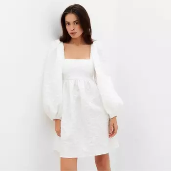 Платье с бантом мини женское MIST, размер L, белое