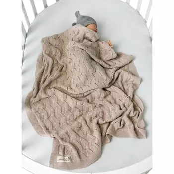 Плед детский вязаный Amarobaby Tenerezza 105х75 Волна какао