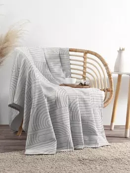 Плед «Этель» Cotton, 150240 см, серый, хлопок 100%