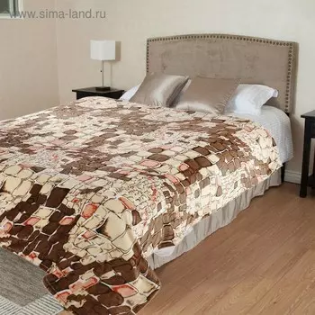 Плед «Камешки», размер 200х220 см, цвет коричневый