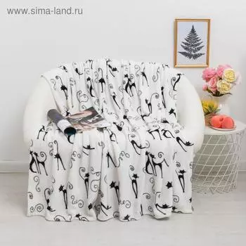 Плед Кошки 180х200см микрофибра 190г/м пэ00%