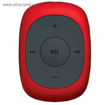 Плеер Flash Digma C2L, 4 Гб, FM, clip, красный
