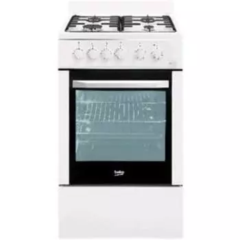 Плита Beko FFSS 52000 W, комбинированная, 4 конфорки, 60 л, эмаль, белая