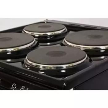 Плита De Luxe 5004.12 Э, электрическая, 4 конфорки, 43 л, эмаль, без гриля, черная