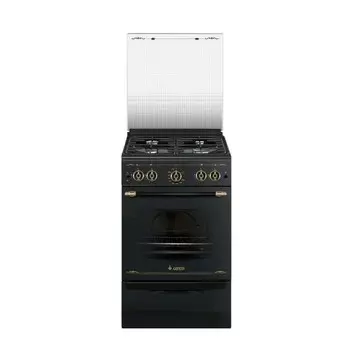 Плита Gefest ПГ 5100-02 0187, газовая, 4 конфорки, 52 л, крышка, чёрно-белая