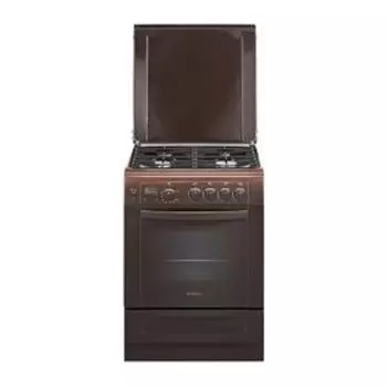 Плита Gefest 6100-03 0001, газовая, 4 конфорки, 52 л, газовая духовка, коричневая