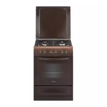 Плита Gefest ПГЭ 6101-02 0001, комбинированная, 4 конфорки, 52 л, газовая духовка, коричневая