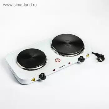 Плитка электрическая Galaxy GL 3002, 2 конфорки, 2500 Вт, белая