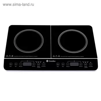 Плитка индукционная Gemlux GL-IP-22L, 3400 Вт, 2 конфорки, чёрная