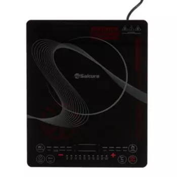 Плитка индукционная Sakura SA-7155VS, 2000 Вт, 1 конфорка, 8 режимов, таймер, чёрная