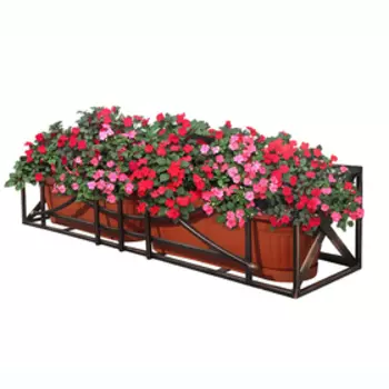 Подставка для цветов балконная, 102 × 23 × 21 см, металл, цвет бронзовый