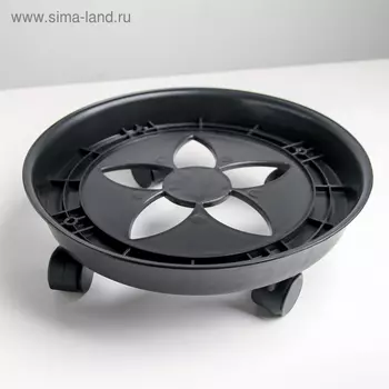 Подставка для цветов на колесиках, 32,5×32,5×10, цвет чёрный