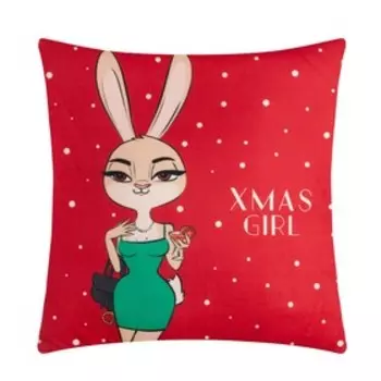 Подушка-плед Этель Xmas girl, подушка 40*40±3 см, плед 100*150 см 100%п/э, 280 г/м2