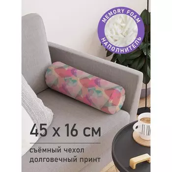 Подушка валик «Боке из сердец, декоративная, размер 16х45 см
