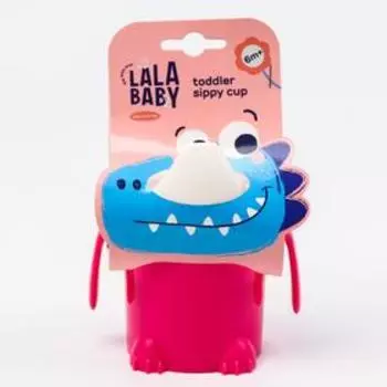 Поильник детский с твёрдым носиком Play with Me Hello, Dino!, 300 мл, цвет малиновый