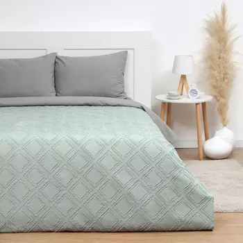 Покрывало LoveLife Tufting: Ромб цв.зеленый, 200*230±5см, микрофайбер, 100% п/э