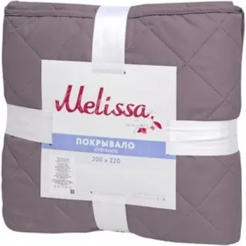 Покрывало стёганое двустороннее Melissa, размер 200x200 см, цвет бузина/белый