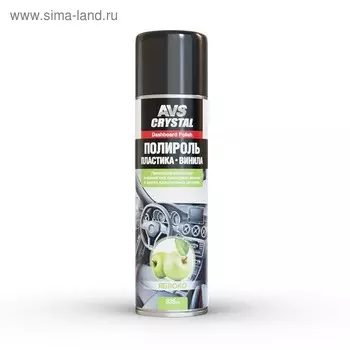 Полироль AVS, для пластика и винила, яблоко, аэрозоль, 335 мл