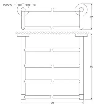 Полка для полотенец со штангой, ширина 50 см, хром