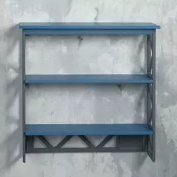 Полка Лофт, трехъярусная, 49×50×14 см, синяя