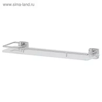 Полка с держателями, ширина 40 см, матовое стекло, хром