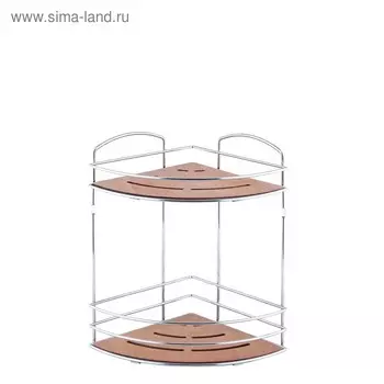 Полка в ванную угловая, 24 х 24 х 31 см, цвет дерево/хром, BK074