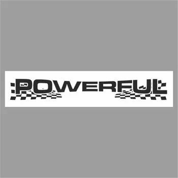 Полоса на лобовое стекло "POWERFUL", белая, 1220 х 270 мм