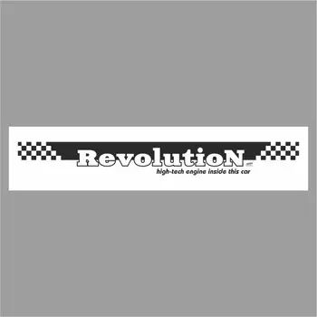 Полоса на лобовое стекло "REVOLUTION", белая, 1600 х 170 мм