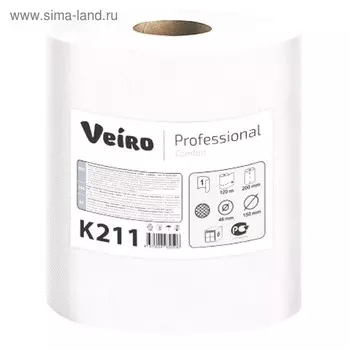 Полотенца бумажные Veiro Professional Comfort в рулонах К211, 120 м