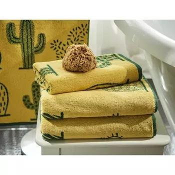 Полотенце махровое Cactus, размер 70х130 см, цвет зеленый