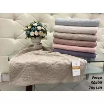 Полотенце махровое FERZA, размер 50х90 см, цвет грязная роза