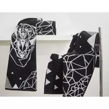 Полотенце махровое Wolf, размер 70х140 см, цвет чёрный