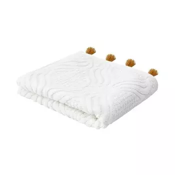 Полотенце с кисточками Tkano Essential, 610 гр, размер 50х90 см, цвет белый