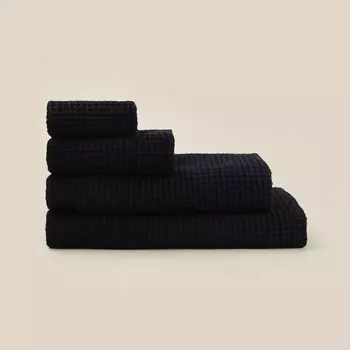 Полотенце вафельное SL HOME: Basic «Дарк Маре», 100180 см, хлопок 100%, чёрное