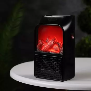 Портативный обогреватель Luazon LTO-09, 500Вт, 23 м, 2 режима, чёрный, евровилка